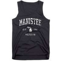 Manistee Michigan Mi Vintage Athletic Sports Design Tank Top