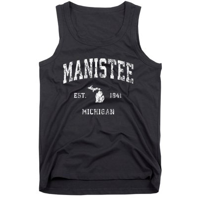 Manistee Michigan Mi Vintage Athletic Sports Design Tank Top