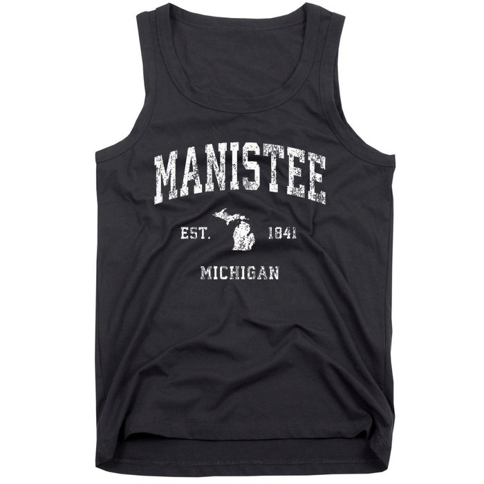 Manistee Michigan Mi Vintage Athletic Sports Design Tank Top