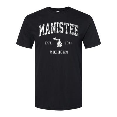 Manistee Michigan Mi Vintage Athletic Sports Design Softstyle® CVC T-Shirt