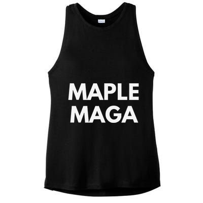 Maple Maga Mcga Make Canada Great Again Ladies PosiCharge Tri-Blend Wicking Tank