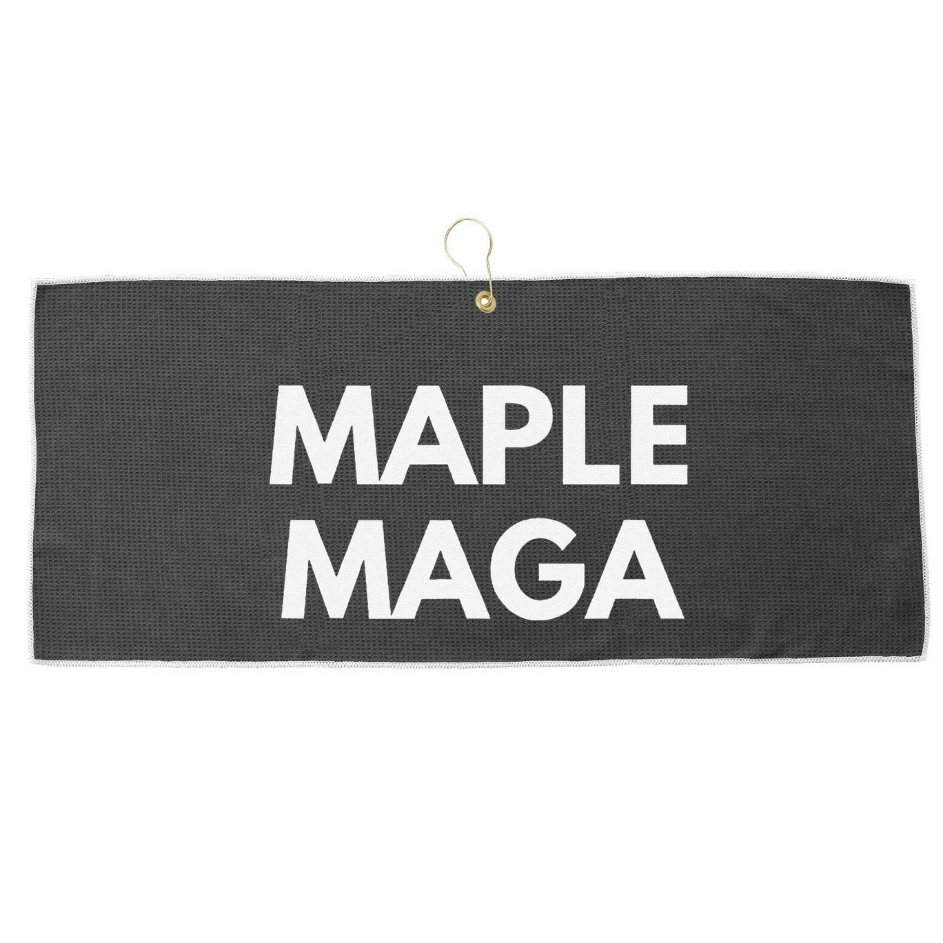 Maple Maga Mcga Make Canada Great Again Large Microfiber Waffle Golf Towel