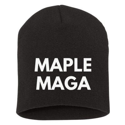 Maple Maga Mcga Make Canada Great Again Short Acrylic Beanie