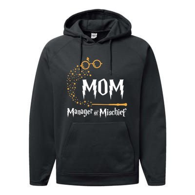 Magical Mom Manager Of Mischief Mother's Day Performance Fleece Hoodie