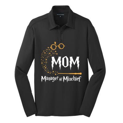 Magical Mom Manager Of Mischief Mother's Day Silk Touch Performance Long Sleeve Polo