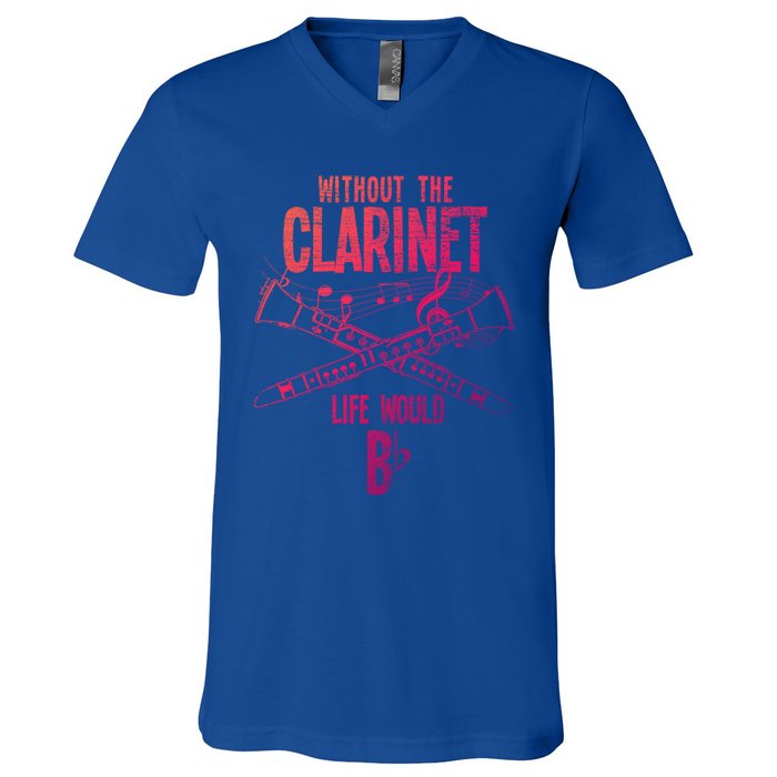 Music Musician Musical Instrut Gift Clarinet Cute Gift V-Neck T-Shirt