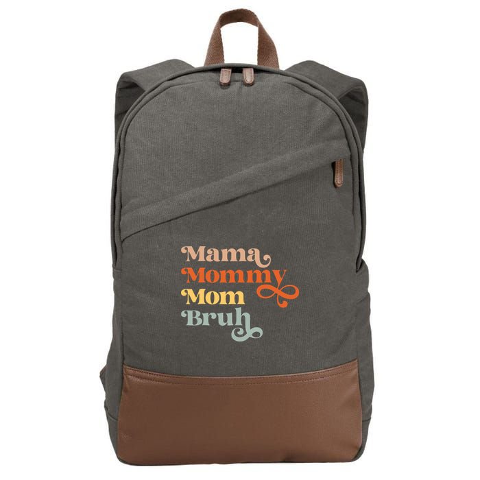 Mama Mommy Mom Bruh Retro Cotton Canvas Backpack