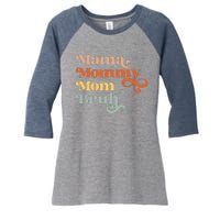 Mama Mommy Mom Bruh Retro Women's Tri-Blend 3/4-Sleeve Raglan Shirt