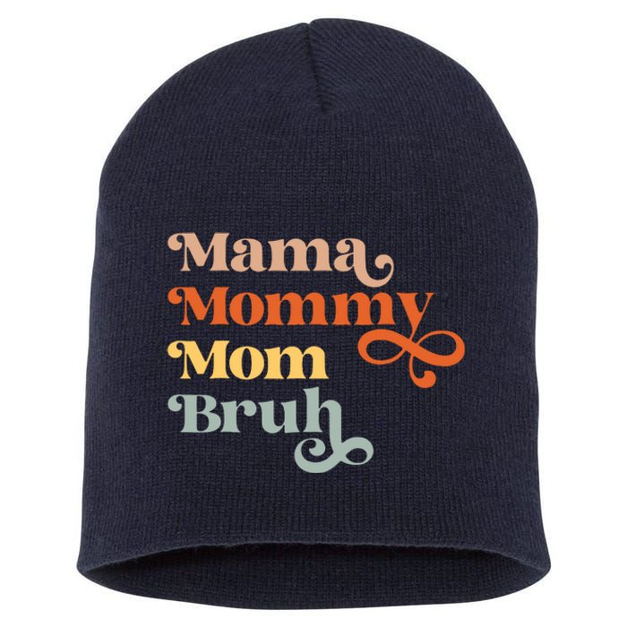 Mama Mommy Mom Bruh Retro Short Acrylic Beanie