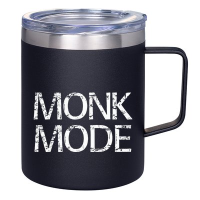 Monk Mode Meditation Yoga Novelty 12oz Stainless Steel Coffee Mug