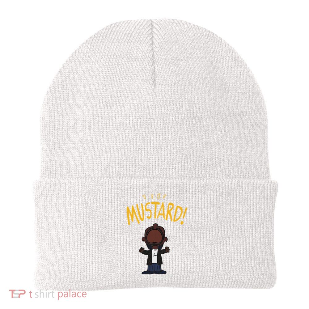 Mustard Meme Knit Cap Winter Beanie
