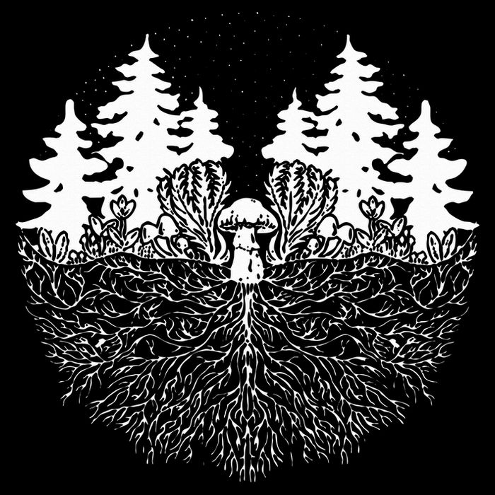 Mycelium Mushroom Short Acrylic Beanie