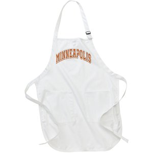 Minneapolis Minnesota Mn Varsity Style Throwback Souvenir Full-Length Apron With Pockets