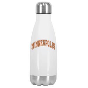 Minneapolis Minnesota Mn Varsity Style Throwback Souvenir Stainless Steel Insulated Water Bottle