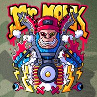 Mr. Monkey Monk Cool Character Riding Motorcycle Legacy Tie Dye Trucker Hat