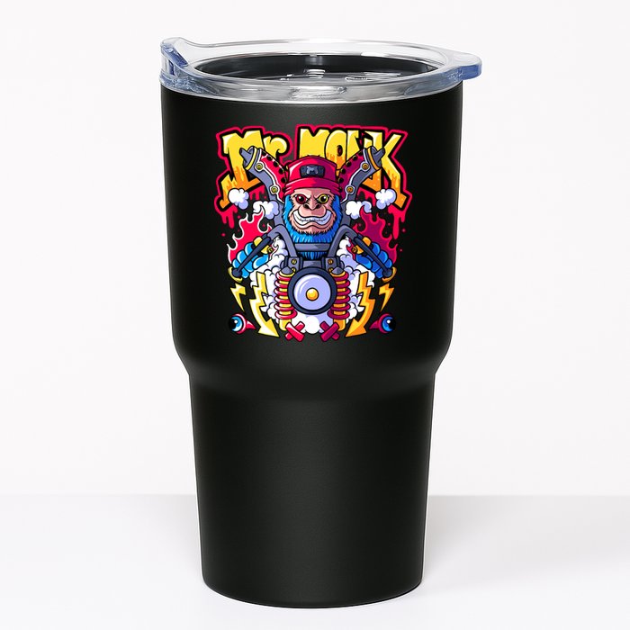 Mr. Monkey Monk Cool Character Riding Motorcycle Tumbler