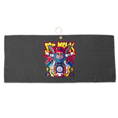 Mr. Monkey Monk Cool Character Riding Motorcycle Large Microfiber Waffle Golf Towel