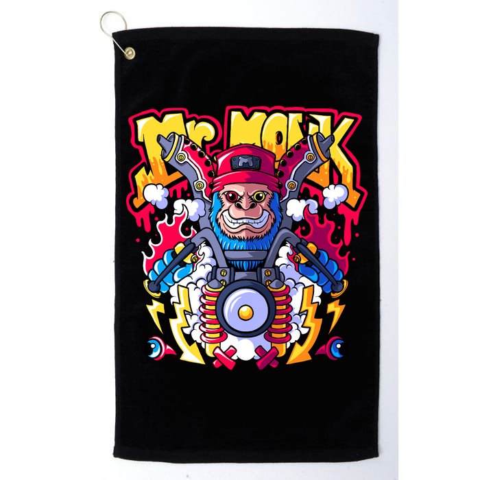 Mr. Monkey Monk Cool Character Riding Motorcycle Golf Towel
