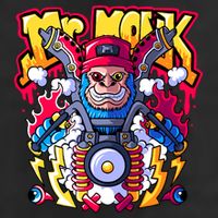 Mr. Monkey Monk Cool Character Riding Motorcycle Golf Towel