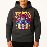Mr. Monkey Monk Cool Character Riding Motorcycle Hoodie