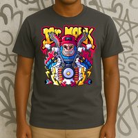 Mr. Monkey Monk Cool Character Riding Motorcycle T-Shirt