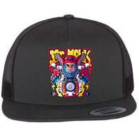 Mr. Monkey Monk Cool Character Riding Motorcycle Flatbill Hat