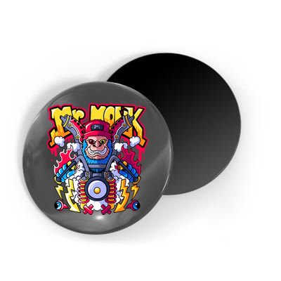 Mr. Monkey Monk Cool Character Riding Motorcycle Magnet