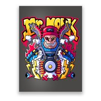 Mr. Monkey Monk Cool Character Riding Motorcycle Poster