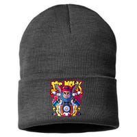 Mr. Monkey Monk Cool Character Riding Motorcycle Sustainable Knit Beanie