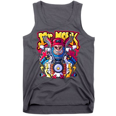 Mr. Monkey Monk Cool Character Riding Motorcycle Tank Top