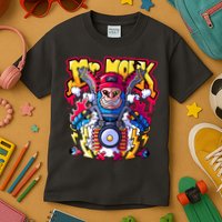 Mr. Monkey Monk Cool Character Riding Motorcycle Kids T-Shirt