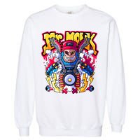 Mr. Monkey Monk Cool Character Riding Motorcycle Garment-Dyed Sweatshirt