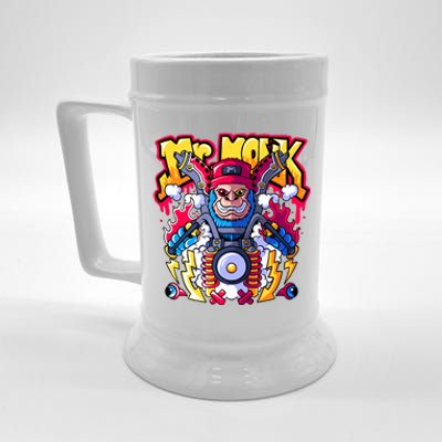 Mr. Monkey Monk Cool Character Riding Motorcycle Beer Stein