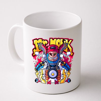 Mr. Monkey Monk Cool Character Riding Motorcycle Coffee Mug