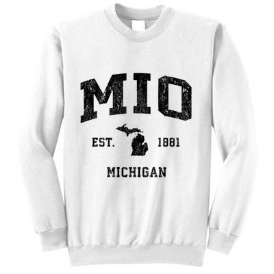 Mio Michigan Mi Vintage Athletic Sports Design V Neck Sweatshirt