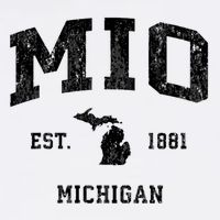 Mio Michigan Mi Vintage Athletic Sports Design V Neck Bucket Hat