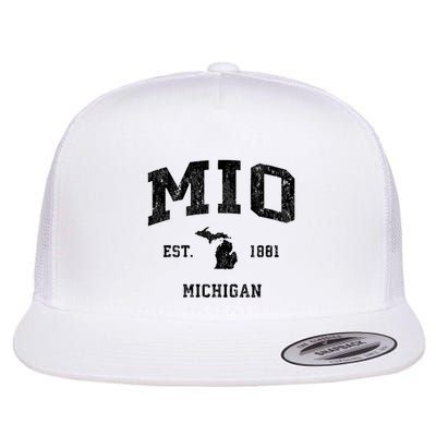 Mio Michigan Mi Vintage Athletic Sports Design V Neck Flatbill Hat