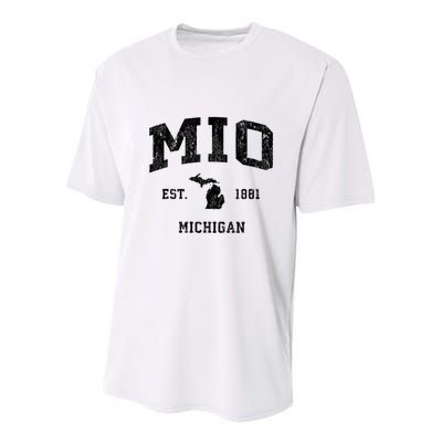 Mio Michigan Mi Vintage Athletic Sports Design V Neck Youth Performance Sprint T-Shirt