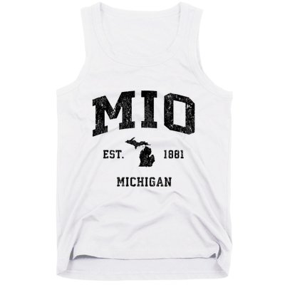 Mio Michigan Mi Vintage Athletic Sports Design V Neck Tank Top