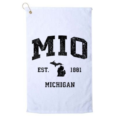 Mio Michigan Mi Vintage Athletic Sports Design V Neck Golf Towel