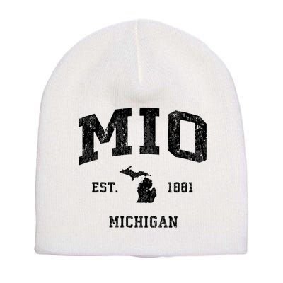 Mio Michigan Mi Vintage Athletic Sports Design V Neck Short Acrylic Beanie