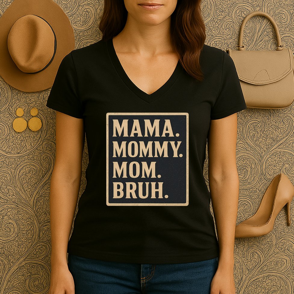 Mama Mommy Mom Bruh Women's V-Neck T-Shirt