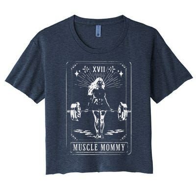 Muscle Mom Mommy Tarot Card Mama Happy MotherS Day Mom Life Women's Crop Top Tee