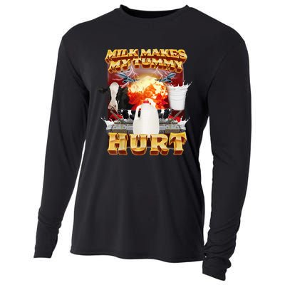 Milk Makes My Tummy Hurt Funny Meme Cooling Performance Long Sleeve Crew