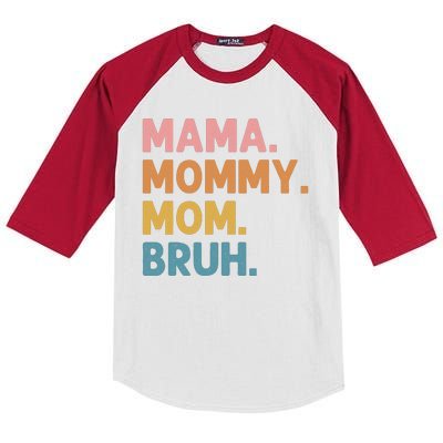 Mama Mommy Mom Bruh Funny Vintage Retro Kids Colorblock Raglan Jersey