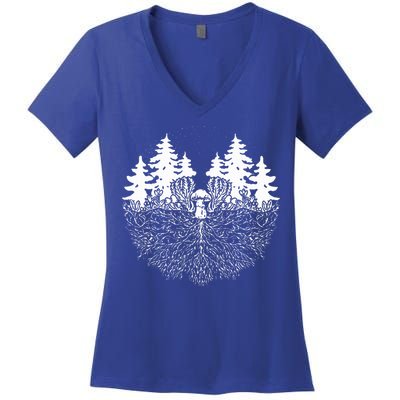Mycelium Mushroom Women's V-Neck T-Shirt