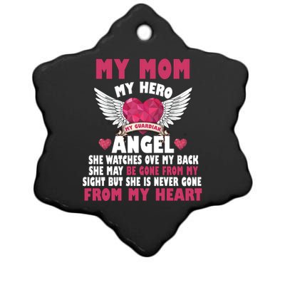 My Mom My Hero My Angel Ceramic Star Ornament