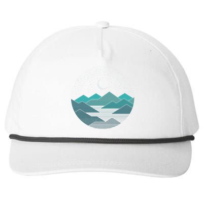 Mountain Moonlight Snapback Five-Panel Rope Hat