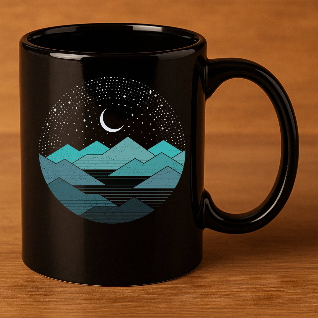 Mountain Moonlight 11oz C Handle Ceramic Mug