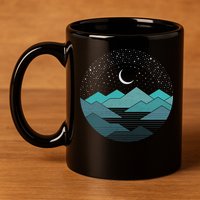 Mountain Moonlight 11oz C Handle Ceramic Mug